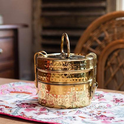 Brass Tiffin Carrier - Mandira's Kitchen