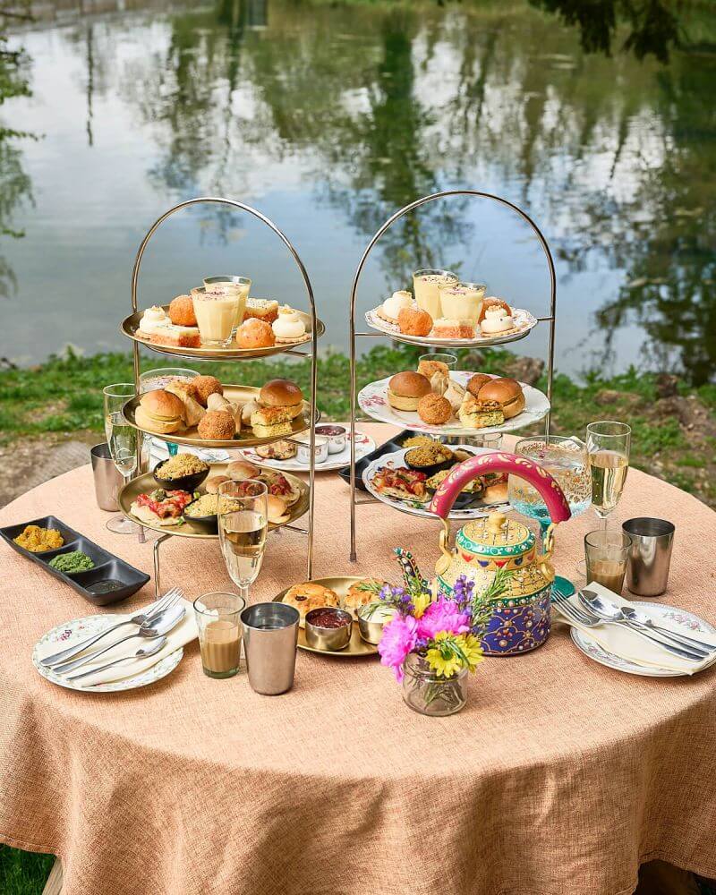 Indian afternoon tea served at Silent Pool, Mandira's Kitchen, Surrey Hills