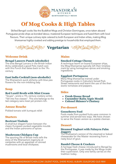 An Evening of Mog Cooks & High Tables 4th July