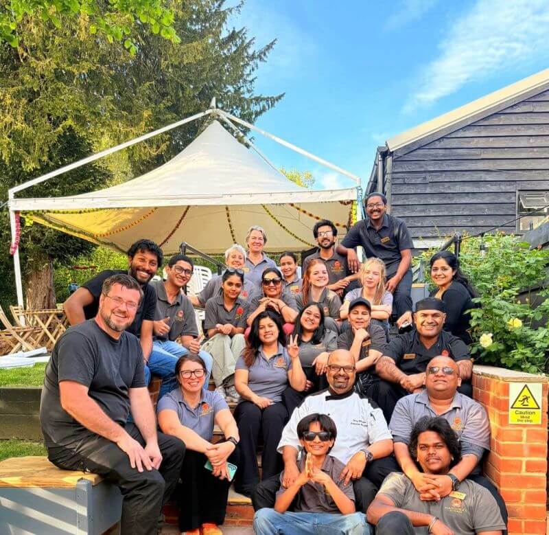 The Mandira's Kitchen team together outside the barn at Silent Pool