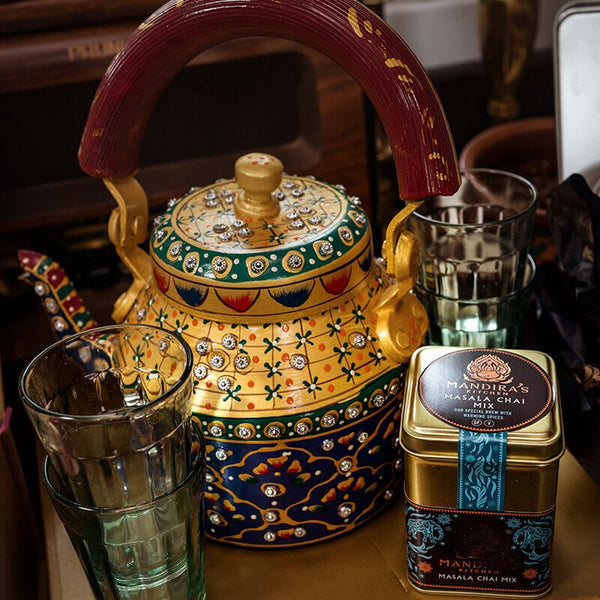 The Hand-Painted Chai Kettle Gift Set - Mandira's Kitchen