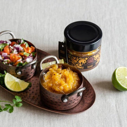 Brass Chutney Serving Set (incl. A Chutney Jar) - Mandira's Kitchen