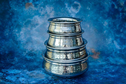 Hammered Steel Serving Dishes - Mandira's Kitchen